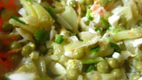 картофельный салат с квашенной капустой