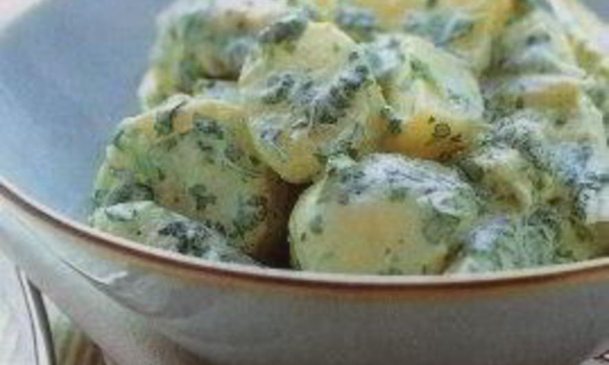 Рецепт картофельный салат с манго и курицей