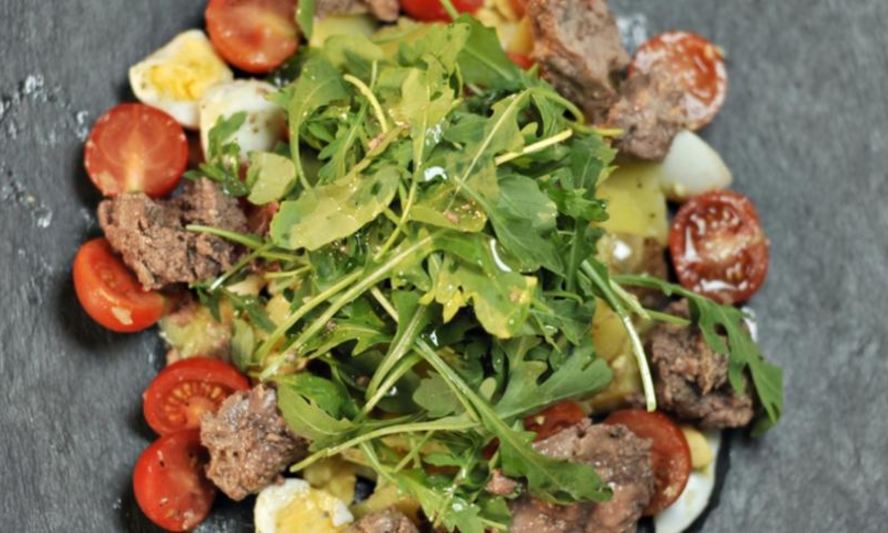 Рецепт картофельный салат с печенью трески