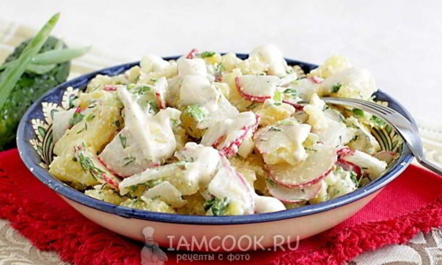 Рецепт картофельный салат с редисом