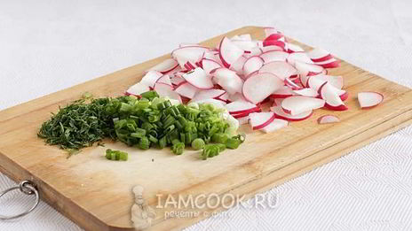 картофельный салат с редисом