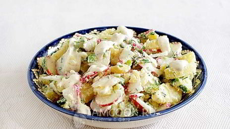 картофельный салат с редисом