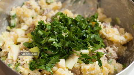картофельный салат с селедкой