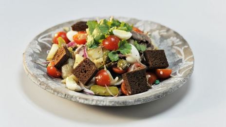 новогодний картофельный салат с говядиной