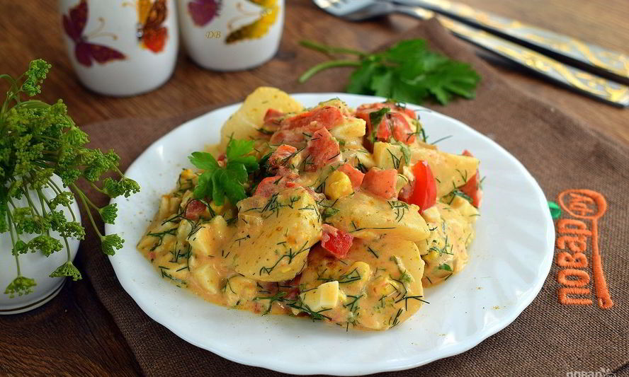 Рецепт пряный картофельный салат с укропом