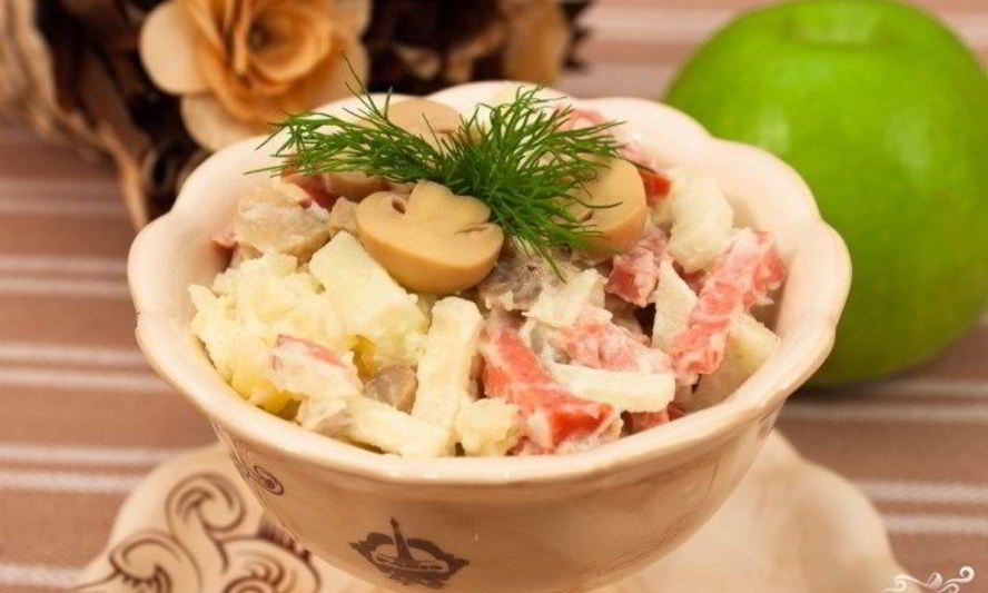 Рецепт салат из картофеля и грибов