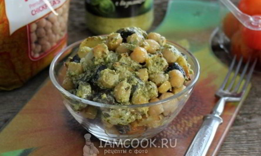 Рецепт салат с картофелем и нутом