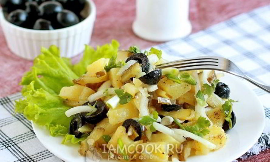 Рецепт салат с картофелем и солеными огурцами