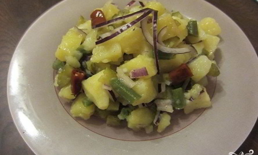 Рецепт салат с картошкой и солеными огурцами