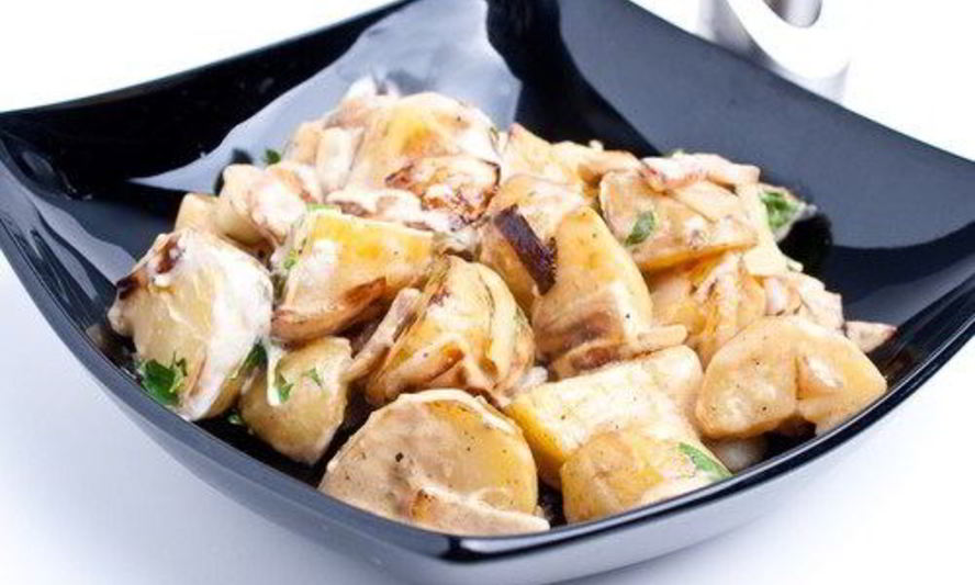 Рецепт теплый картофельный салат на гриле