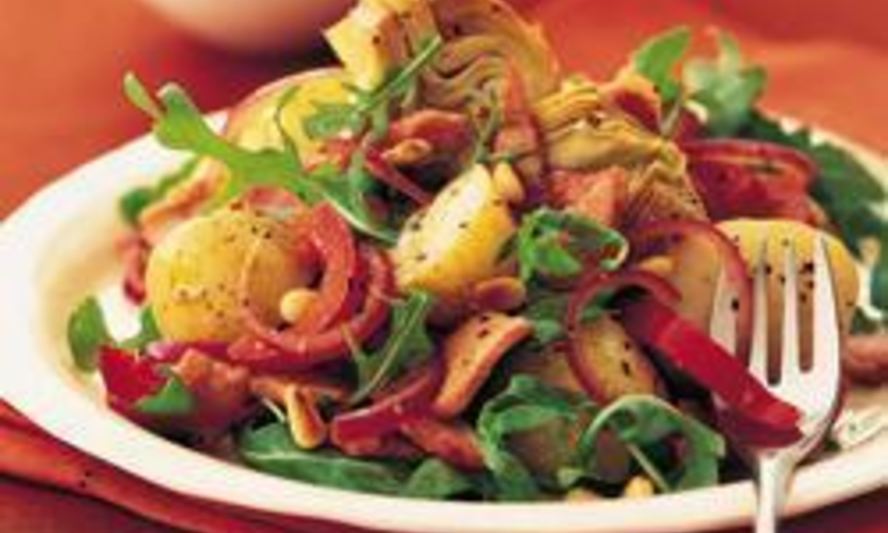 Рецепт теплый картофельный салат с артишоками