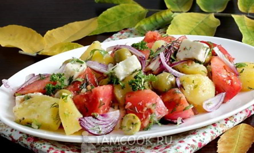 Рецепт теплый салат с картофелем