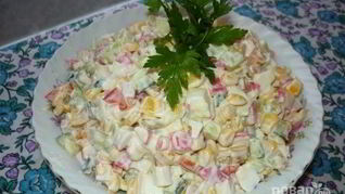Крабовый салат с огурцом