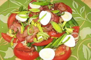 Легкий салат с беконом