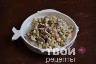 Оливье с говядиной