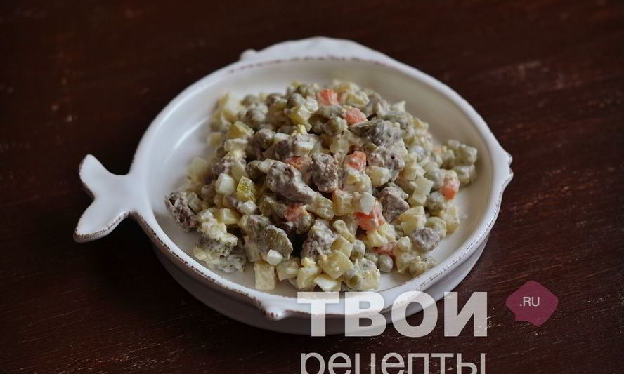 Рецепт оливье с говядиной