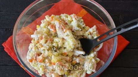 оливье с кальмарами