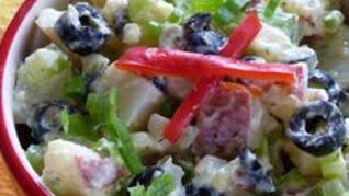 Оливье с маслинами