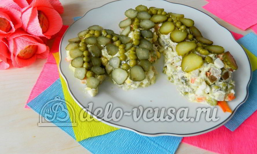 Рецепт оливье с мясом