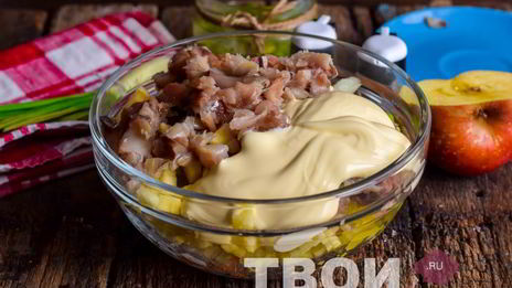 оливье со скумбрией