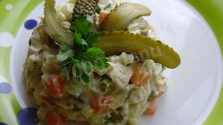 Постный салат оливье с тофу