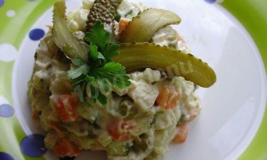 Рецепт постный салат оливье с тофу