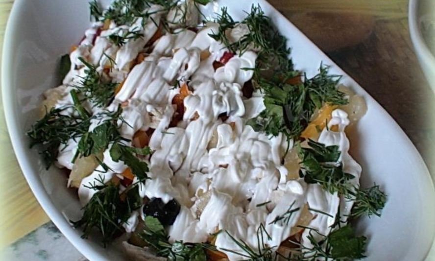Рецепт салат new оливье с ананасом и болгарским перцем