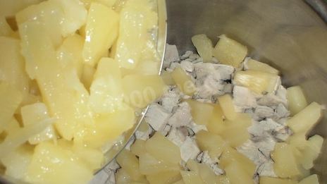 салат new оливье с ананасом и болгарским перцем