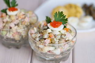 Салат оливье без картофеля