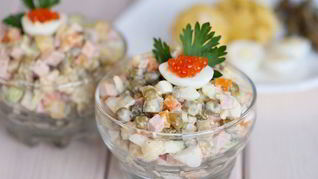 Салат оливье без картофеля