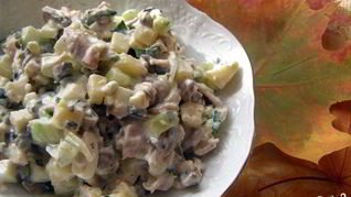 Салат Оливье с грибами