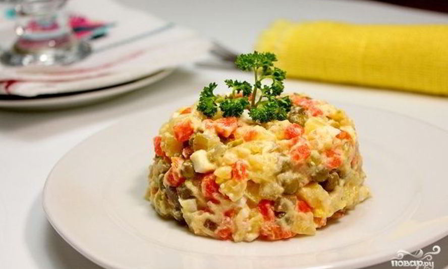 Рецепт салат оливье с индейкой