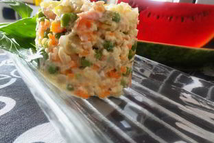 Салат оливье с кольраби