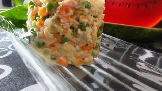 Салат оливье с кольраби