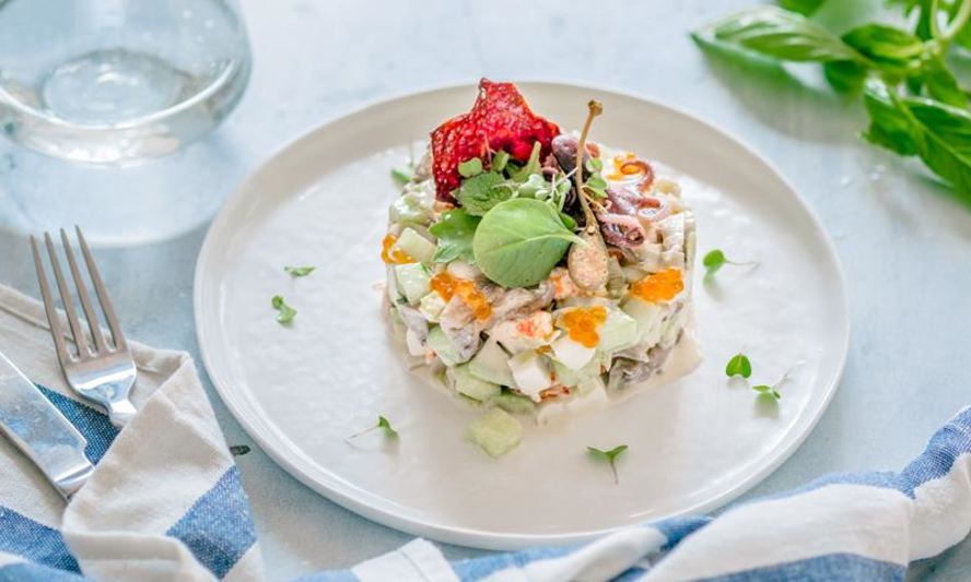 Рецепт средиземноморский оливье