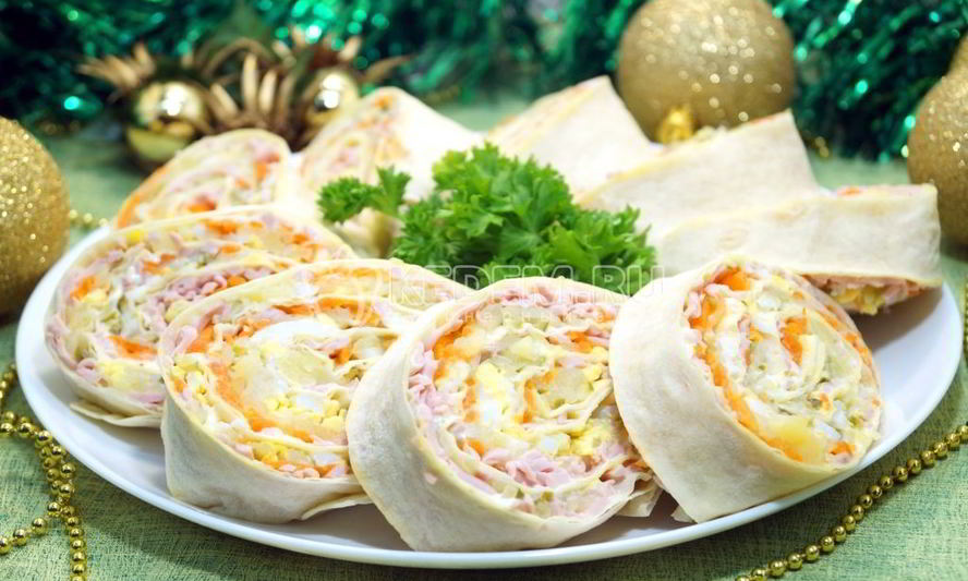 Рецепт закуска оливье-рулет