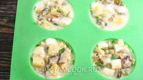 заливной салат оливье со шпротами