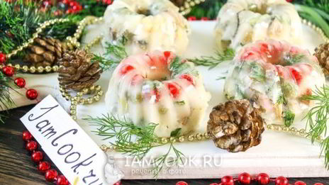 заливной салат оливье со шпротами