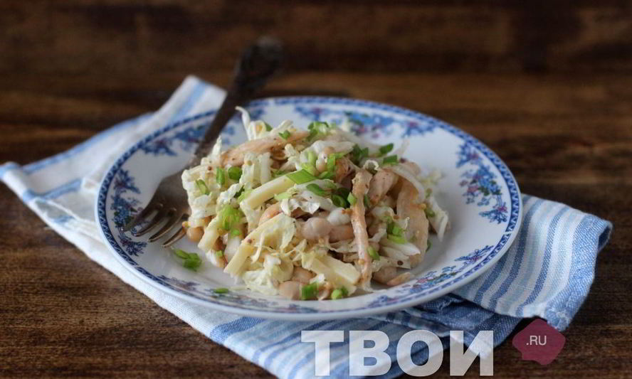 Рецепт салат из фасоли с курицей