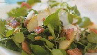 Салат из груш с хрустящим беконом