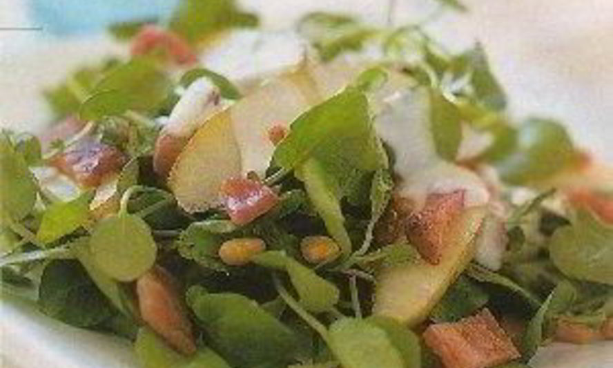 Рецепт салат из груш с хрустящим беконом