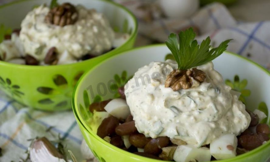Рецепт салат из отварной фасоли