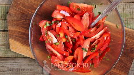 салат из перца и помидоров