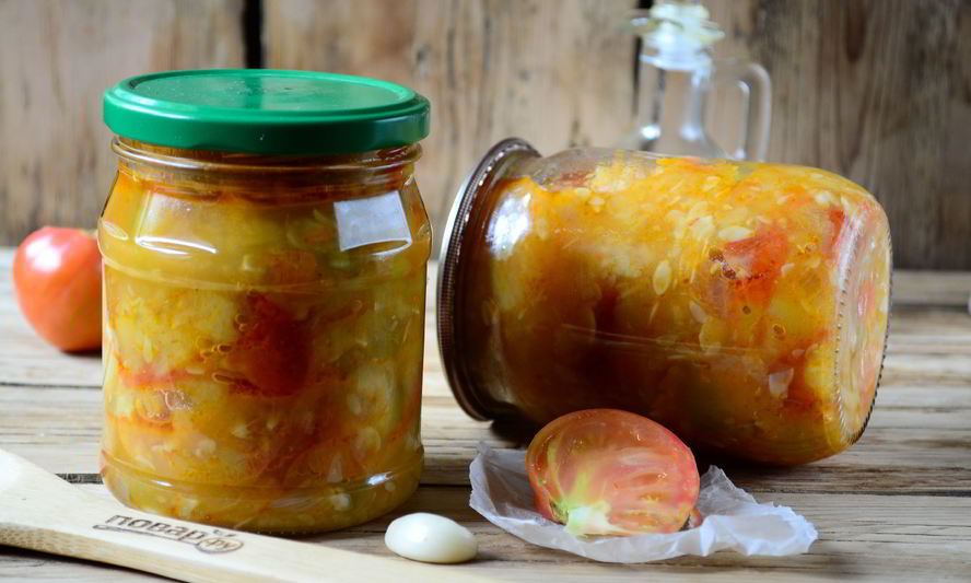 Рецепт салат из помидоров и кабачков на зиму