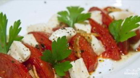 салат из жареных помидоров