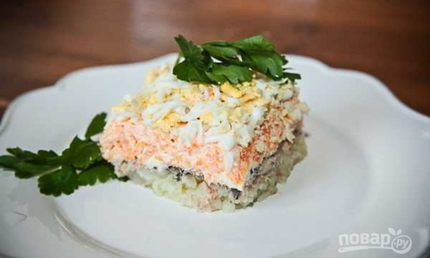 Рецепт мимоза с горбушей