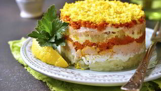 Мимоза с семгой