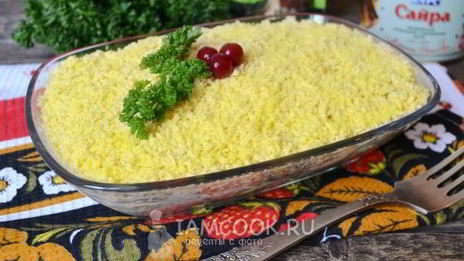 салат мимоза без картошки и моркови