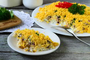 Салат Мимоза классический слоеный