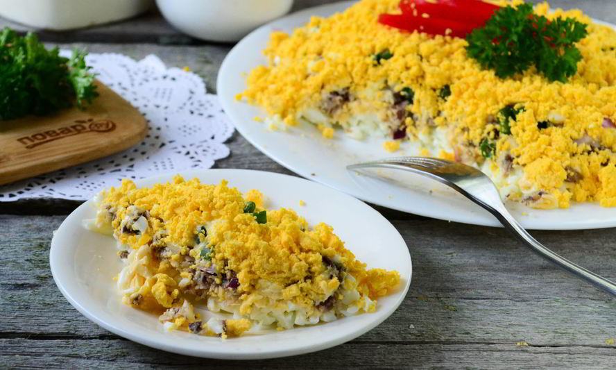 Рецепт салат мимоза классический слоеный